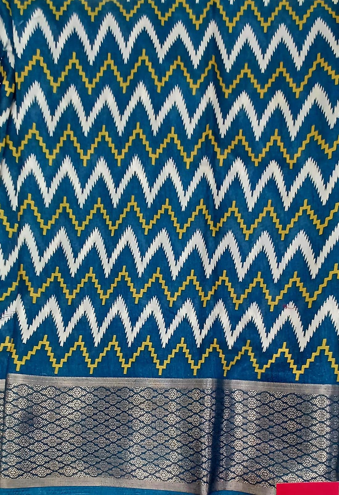 Blue Beautifull Soft Cotton Saree with Blouse Piece