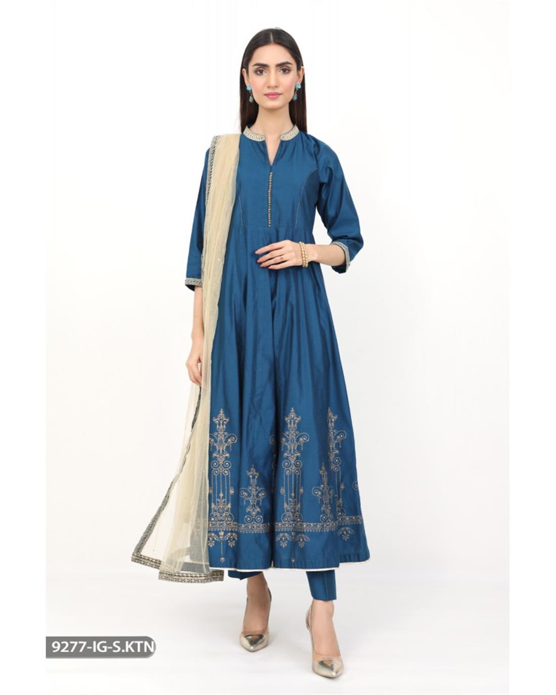 Zinc Net Maxi Shaposh Salwar Suit with Tilla Embroidered