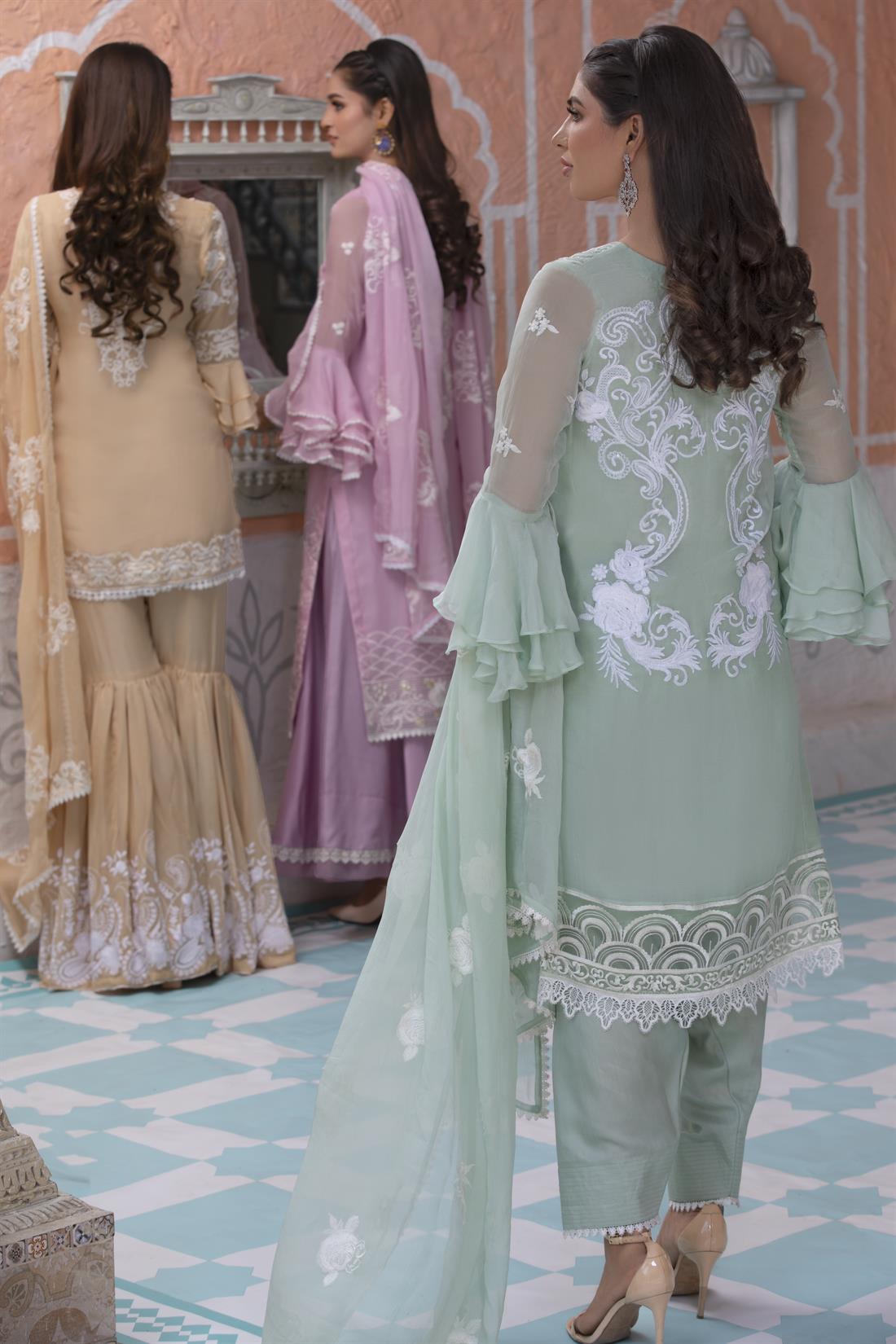 Pista 3 Piece Heavy Embroidered Chiffon Salwar Suit