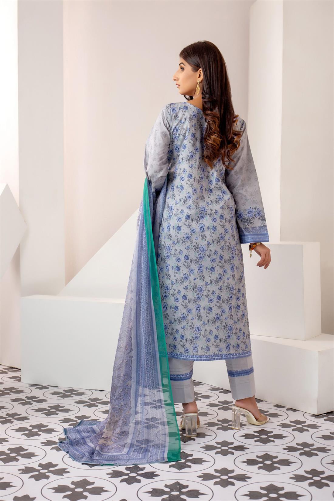 Lavendar Lavender Printed Shirt with Dupatta & Trouser