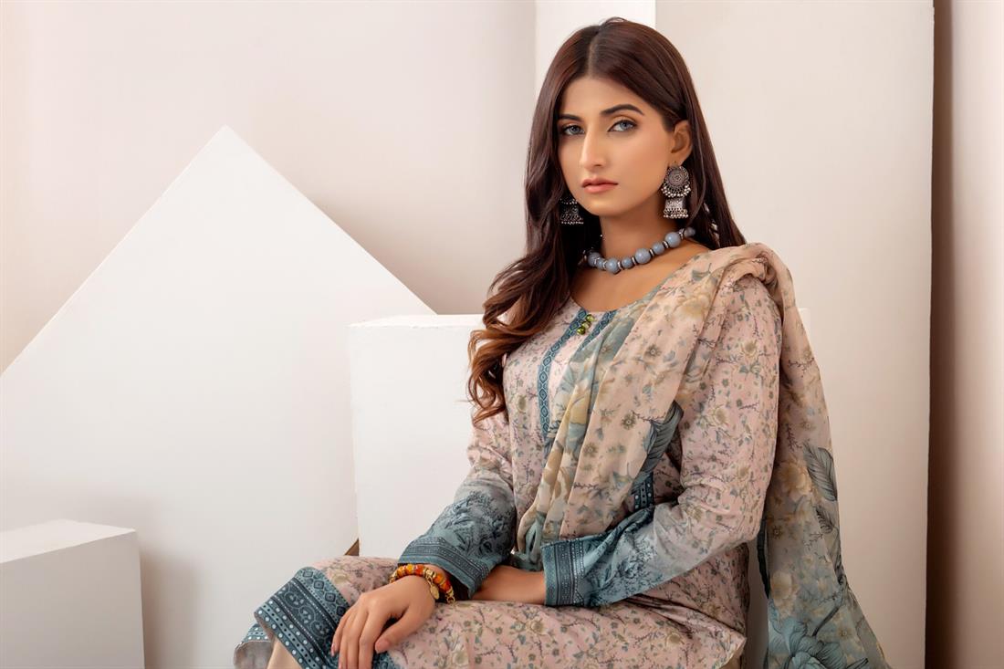 Cappuccino Printed 3 Piece Salwar Kameez with Bamber Dupatta