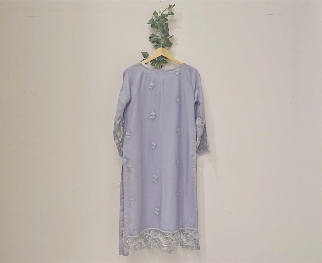 Grey Heavy Embroidered Kameez with Dupatta