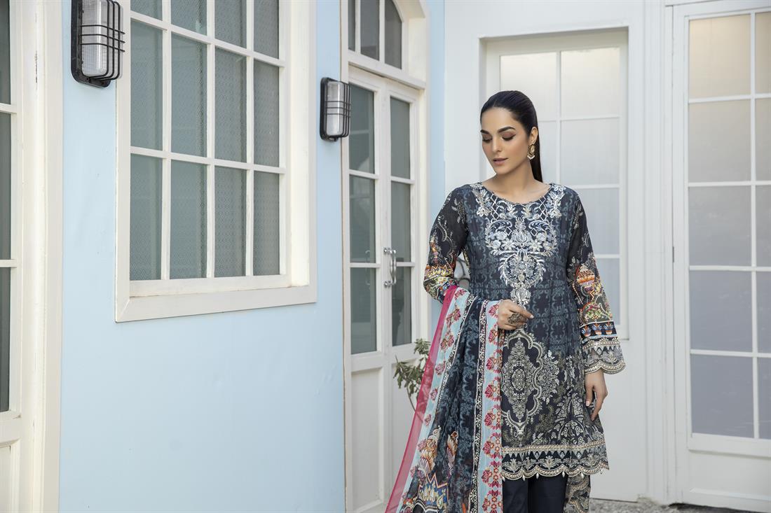 3 Piece Readymade Embroidered Salwar Suit with Dupatta