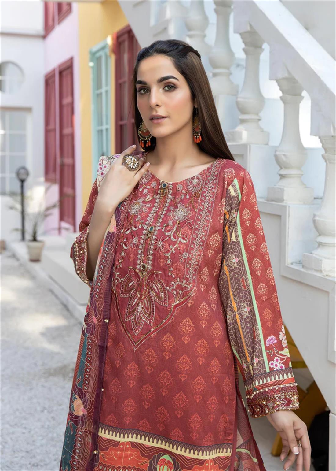 3 Piece Embroidered Salwar Kameez with Dupatta