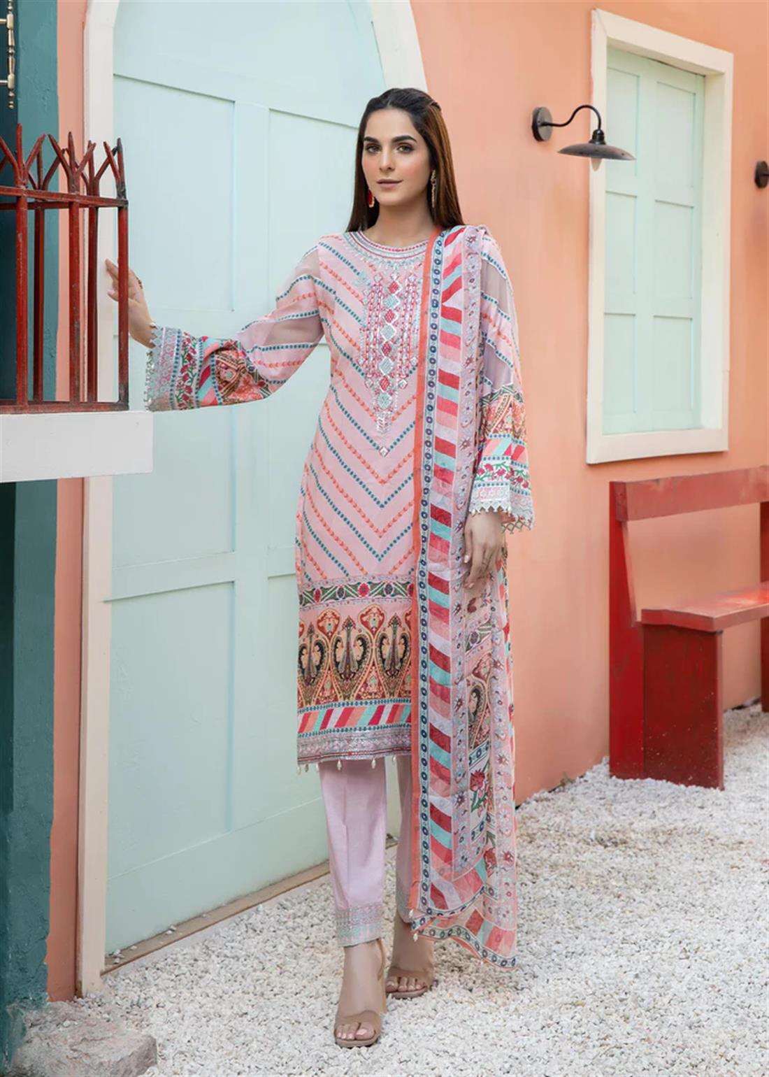 3 Piece Embroidered Salwar Kameez with Dupatta