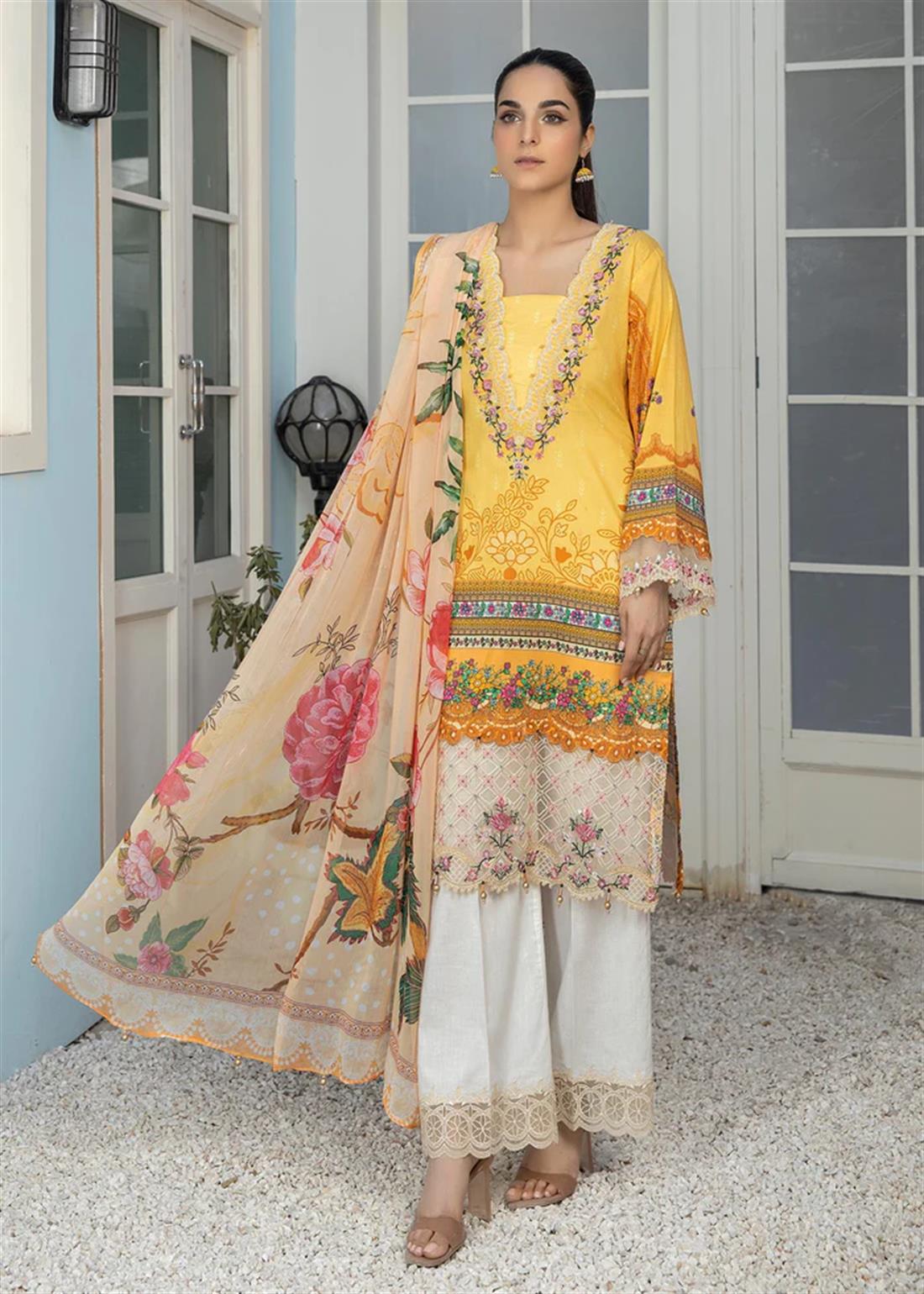 3 Piece Ladies Readymade Salwar Suit with Dupatta