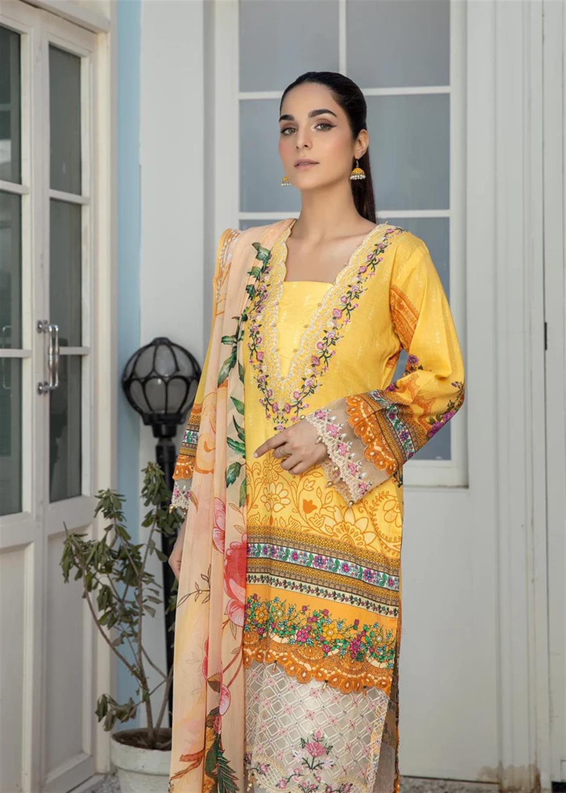 3 Piece Ladies Readymade Salwar Suit with Dupatta