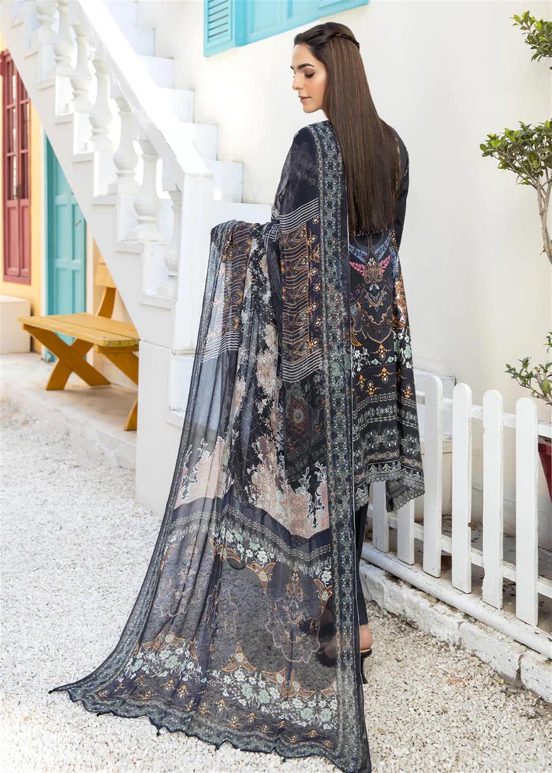 3 Piece Black Readymade Salwar Suit with Dupatta