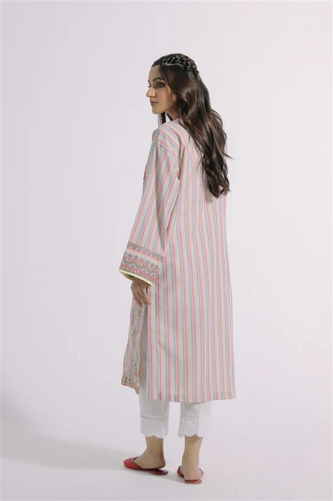 Blush Coral Embroidered Cotton Ethnic Designer Ladies Ready to Wear Suits