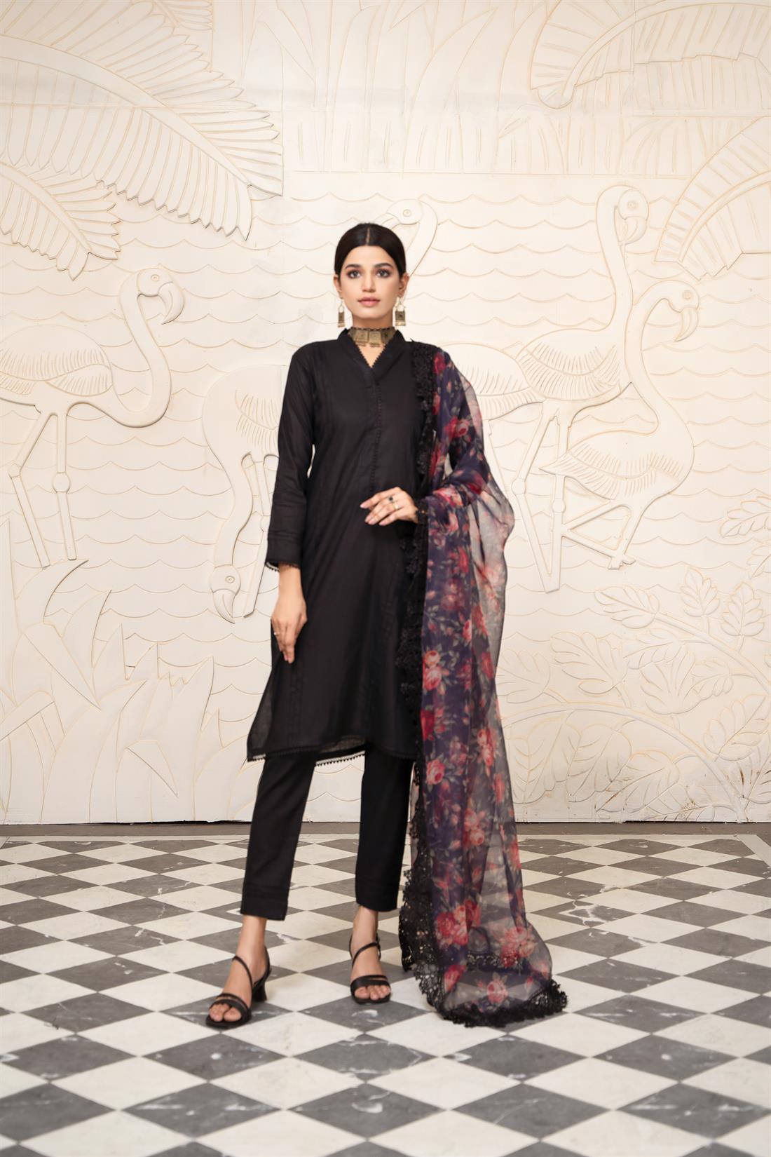 Black Organza Ladies Readymade