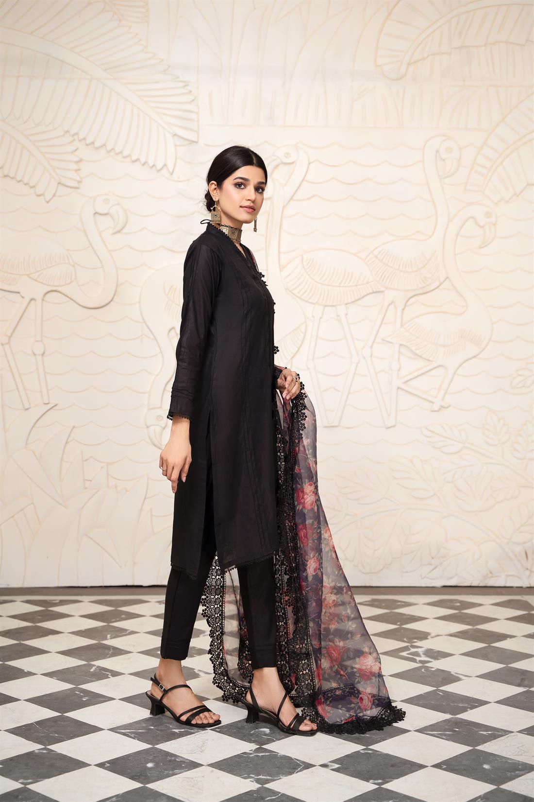Black Organza Ladies Readymade