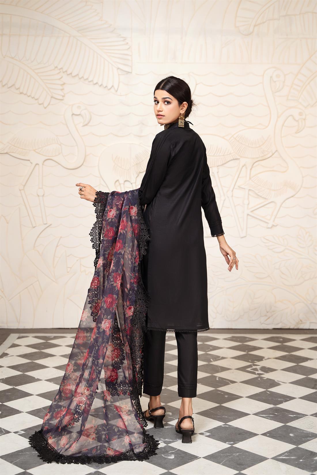 Black Organza Ladies Readymade