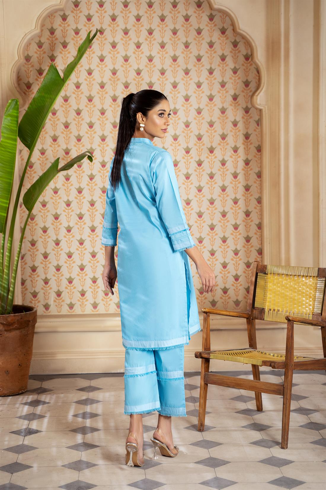 Sky Blue Silk Zoya Collections