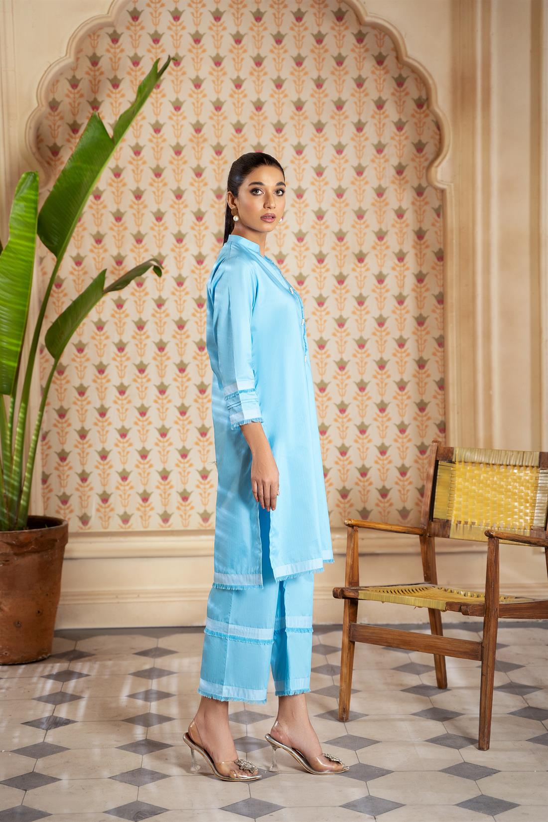 Sky Blue Silk Zoya Collections