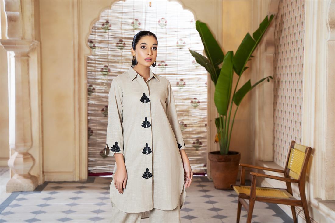 Beige Cotton Zoya Collections