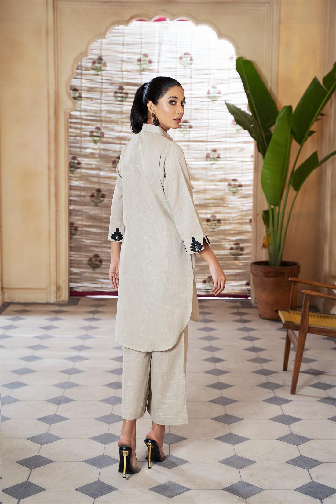 Beige Cotton Zoya Collections