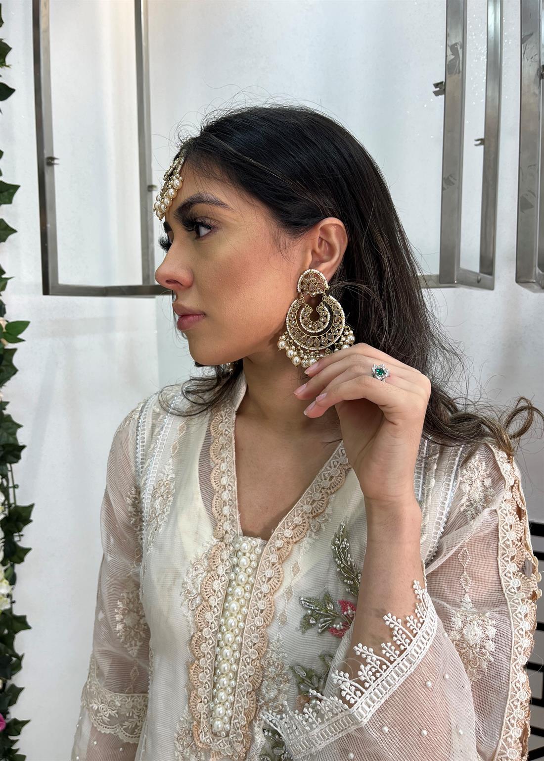 Ivory Embroidered Raw Silk Angrakha 3 Piece Suit