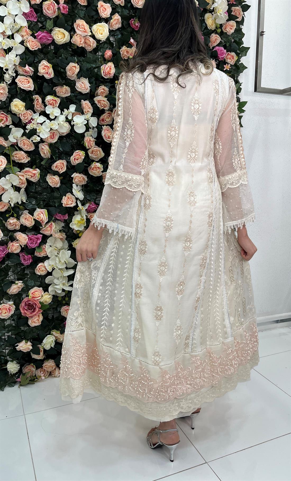 Ivory Embroidered Raw Silk Angrakha 3 Piece Suit