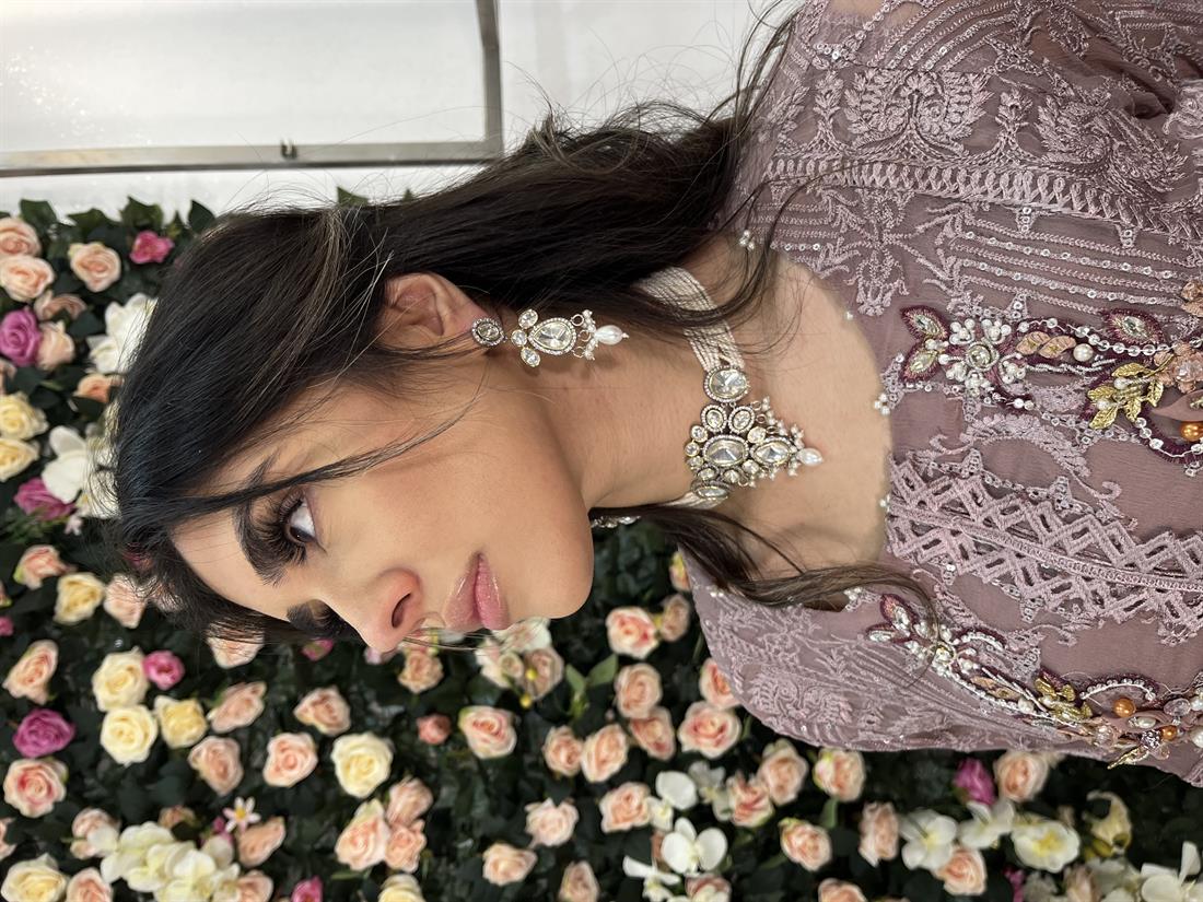 Lilac Embroidered Raw Silk Angrakha 3 Piece Suit