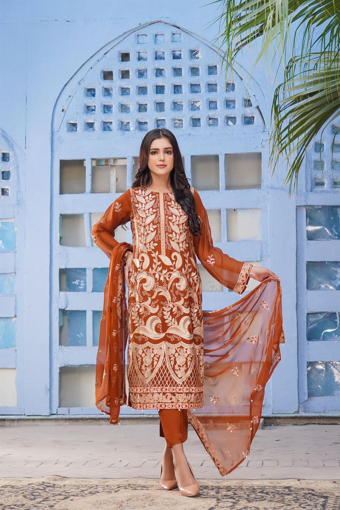 Cinnamon Chiffon 3 Piece Suit