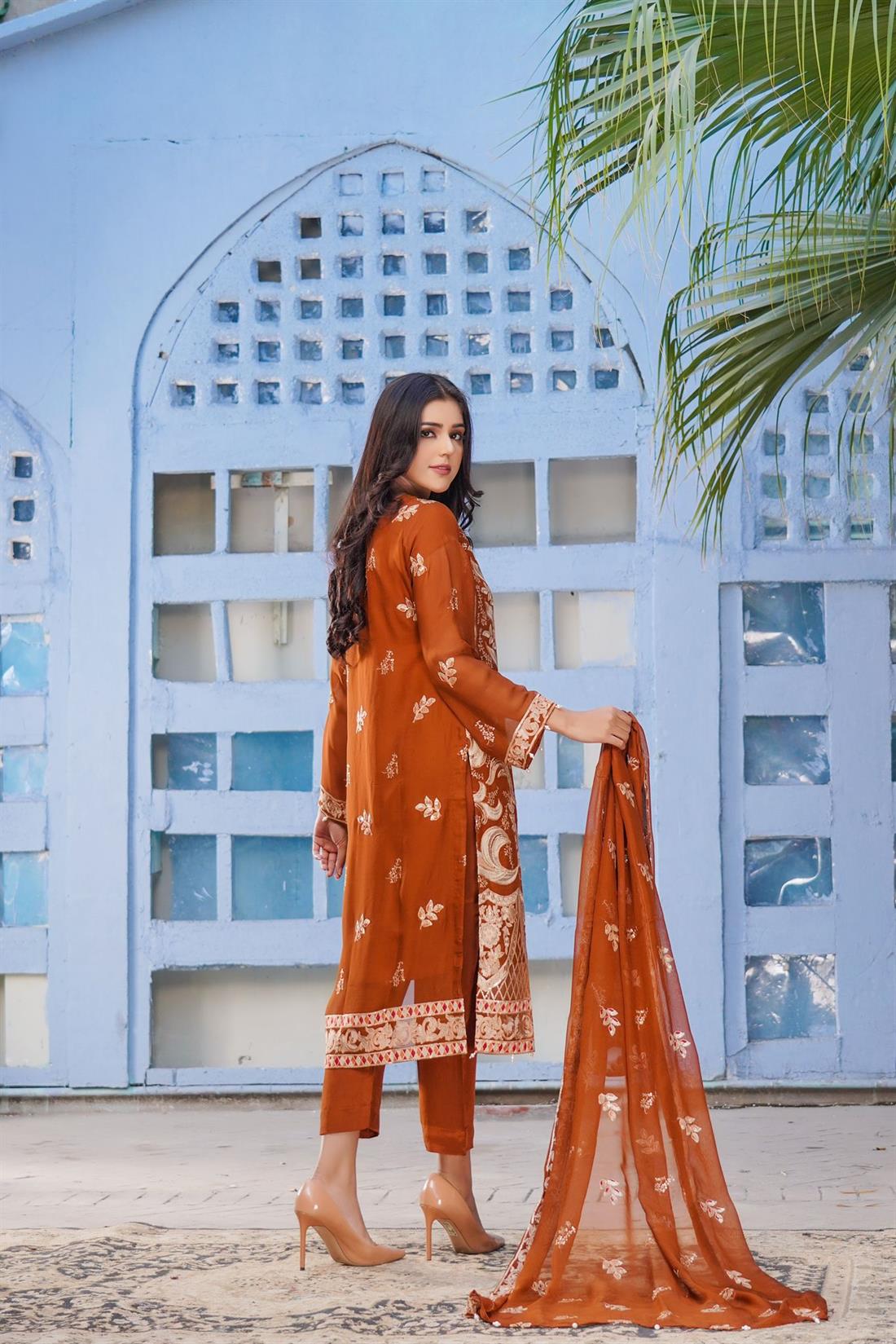 Cinnamon Chiffon 3 Piece Suit