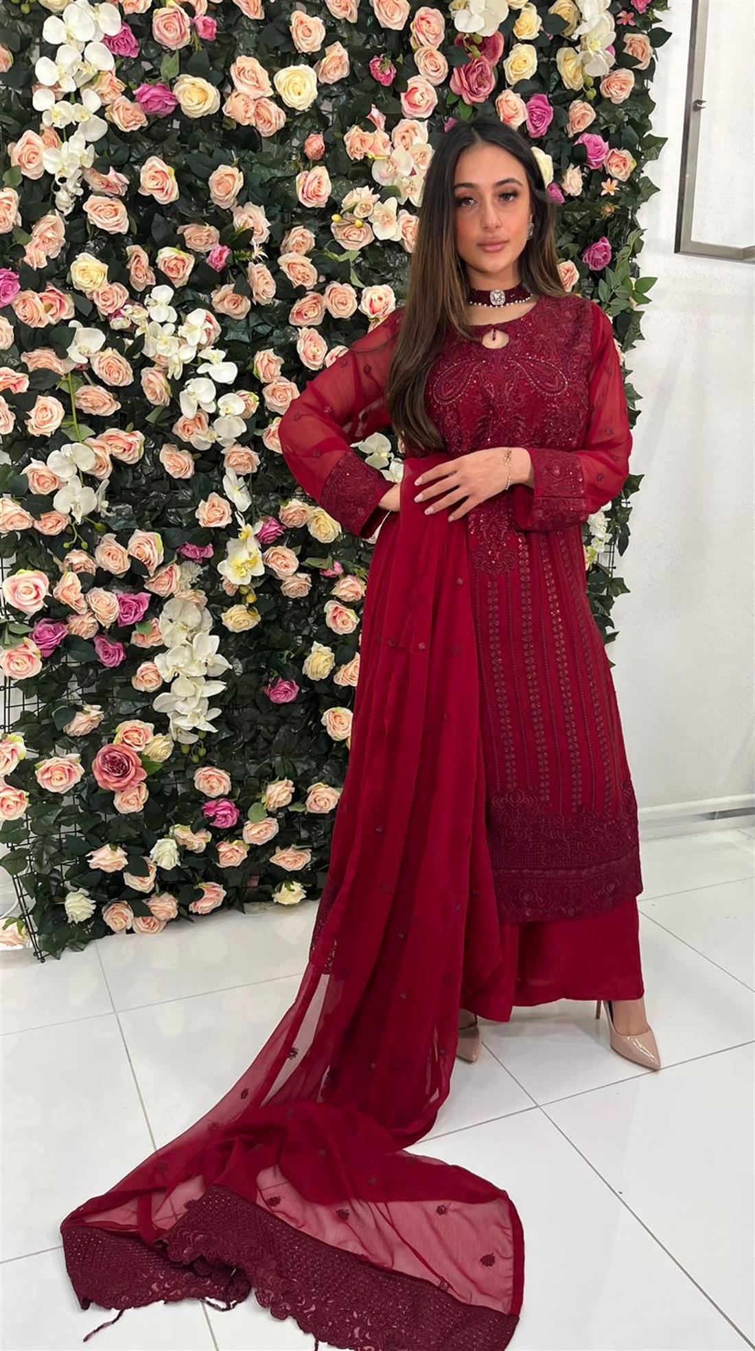 RED- Ladies 3 Piece Suit