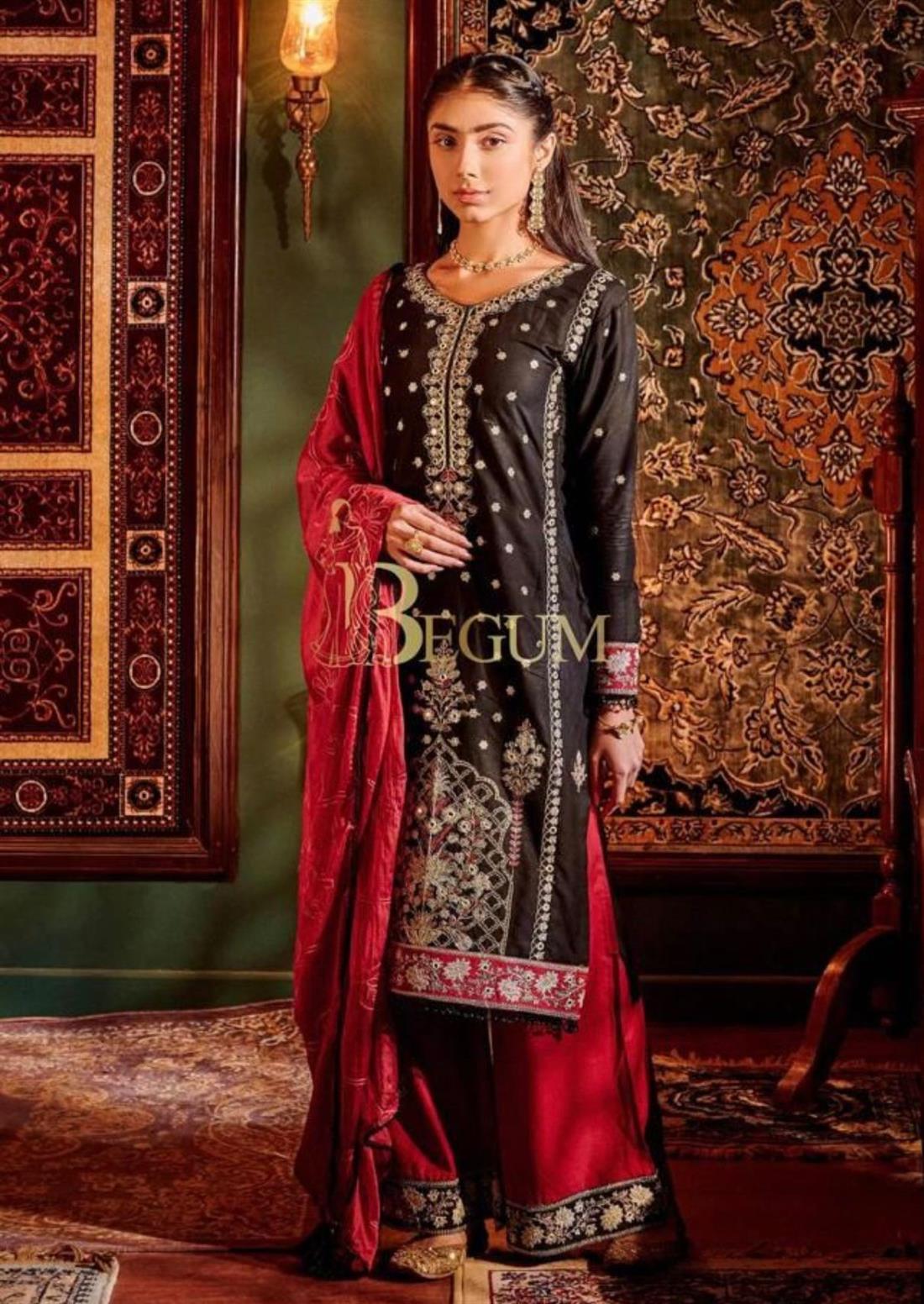 Black & RED and Colored Desginer Three Piece Suit