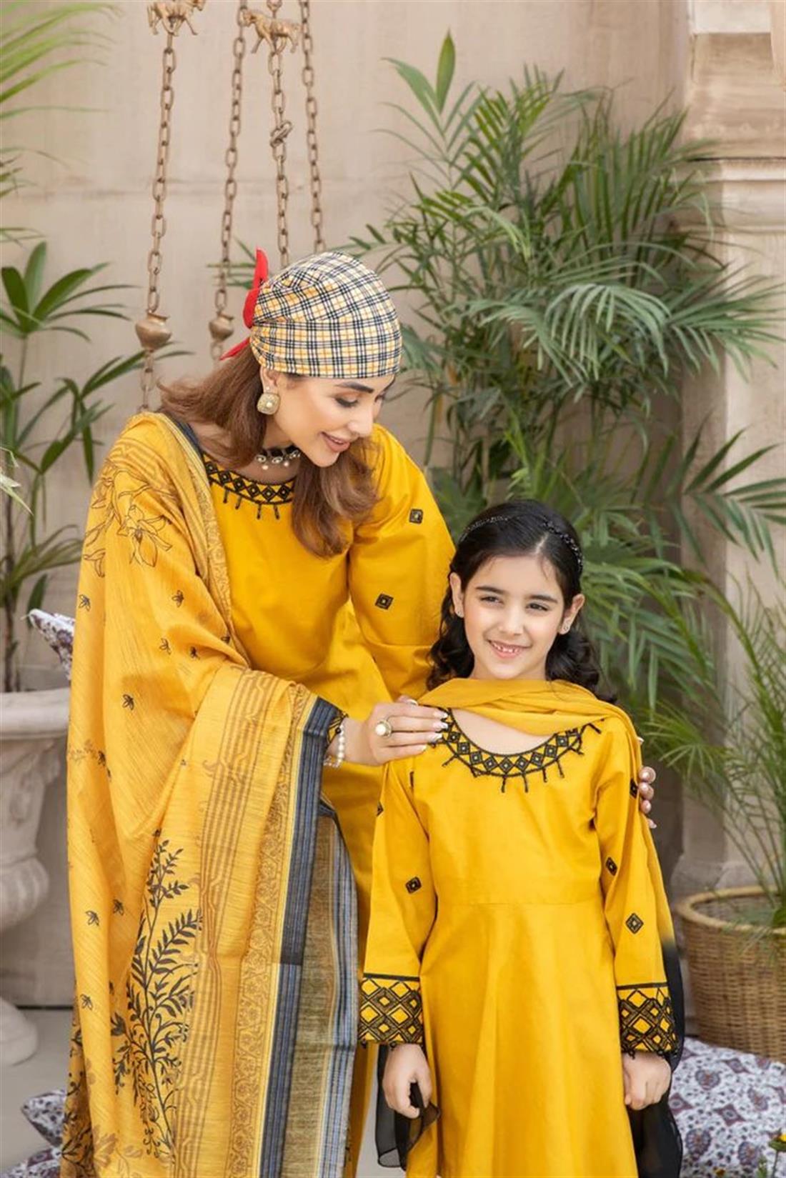 Yellow Embroidered Lawn Ladies Readymade
