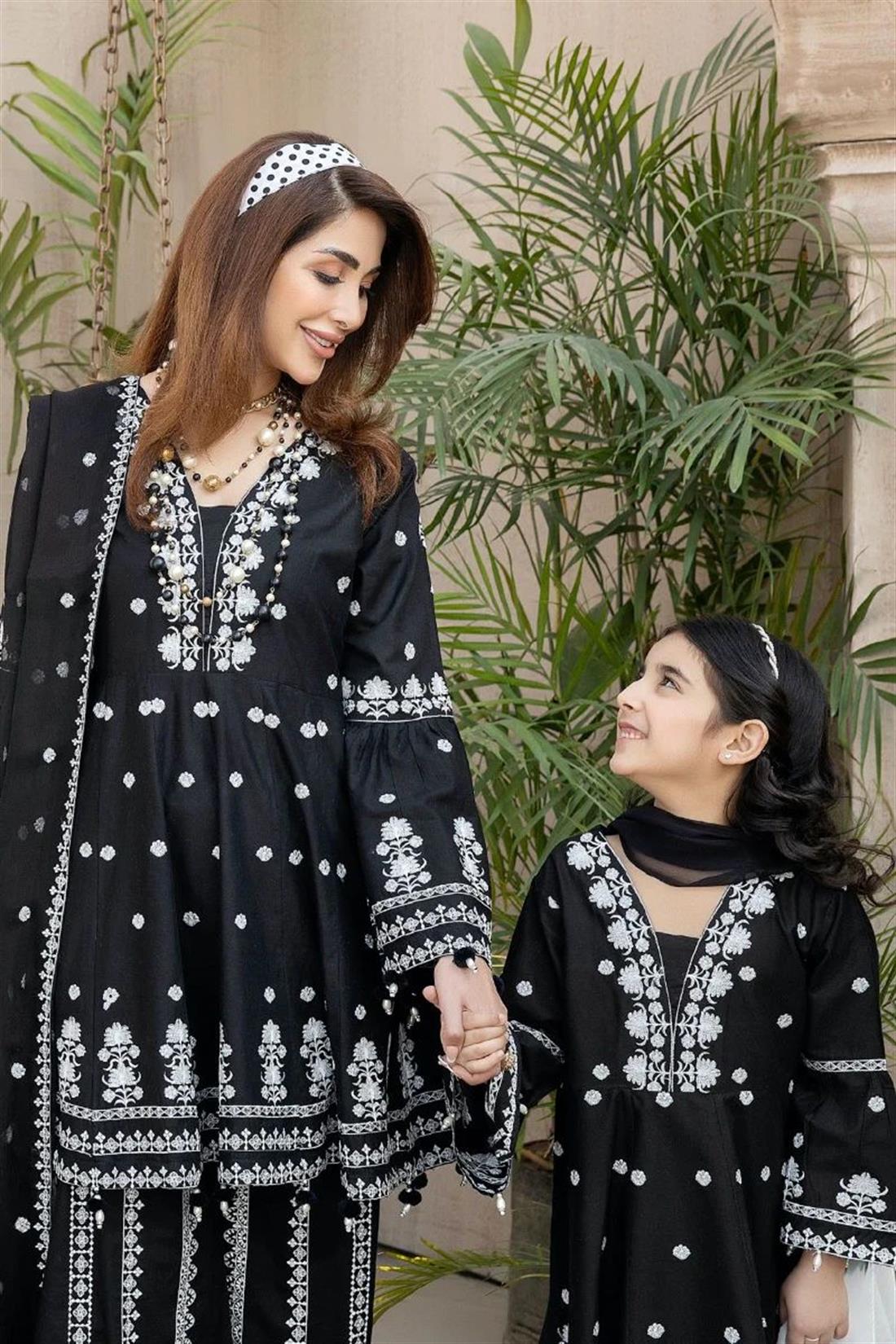 Black Embroidered Lawn Ladies Readymade