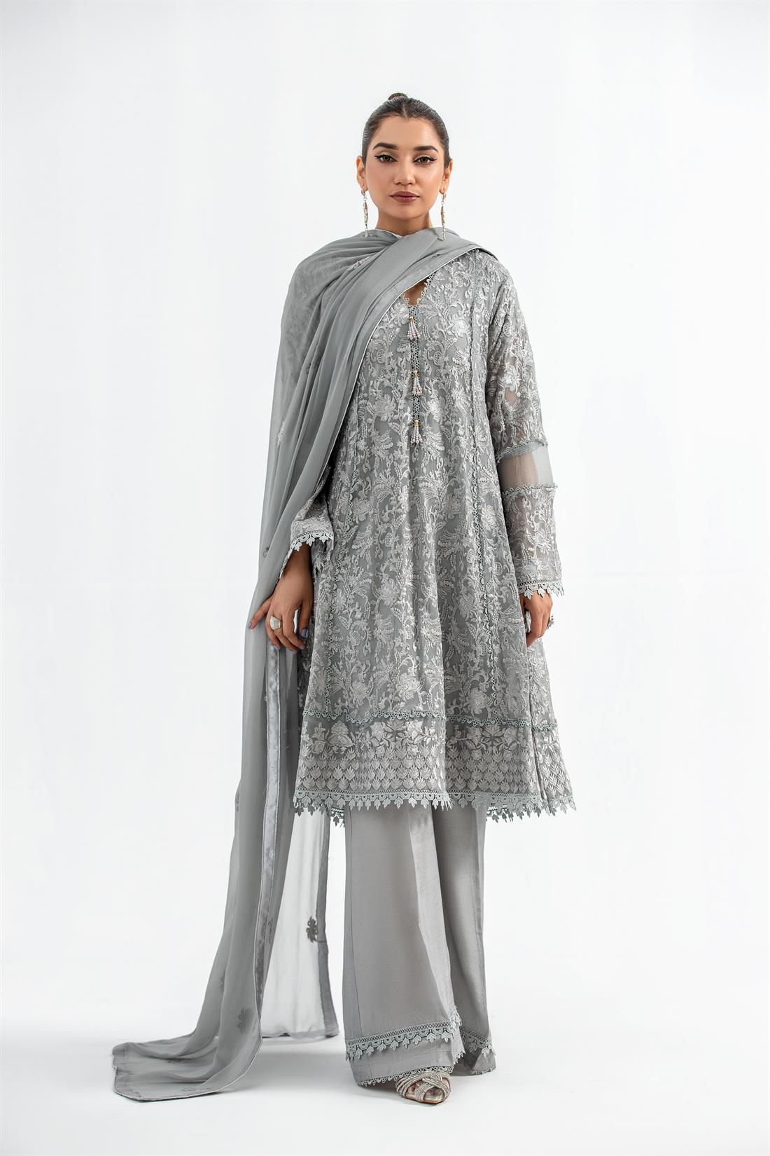 Grey Frock Ladies Readymade