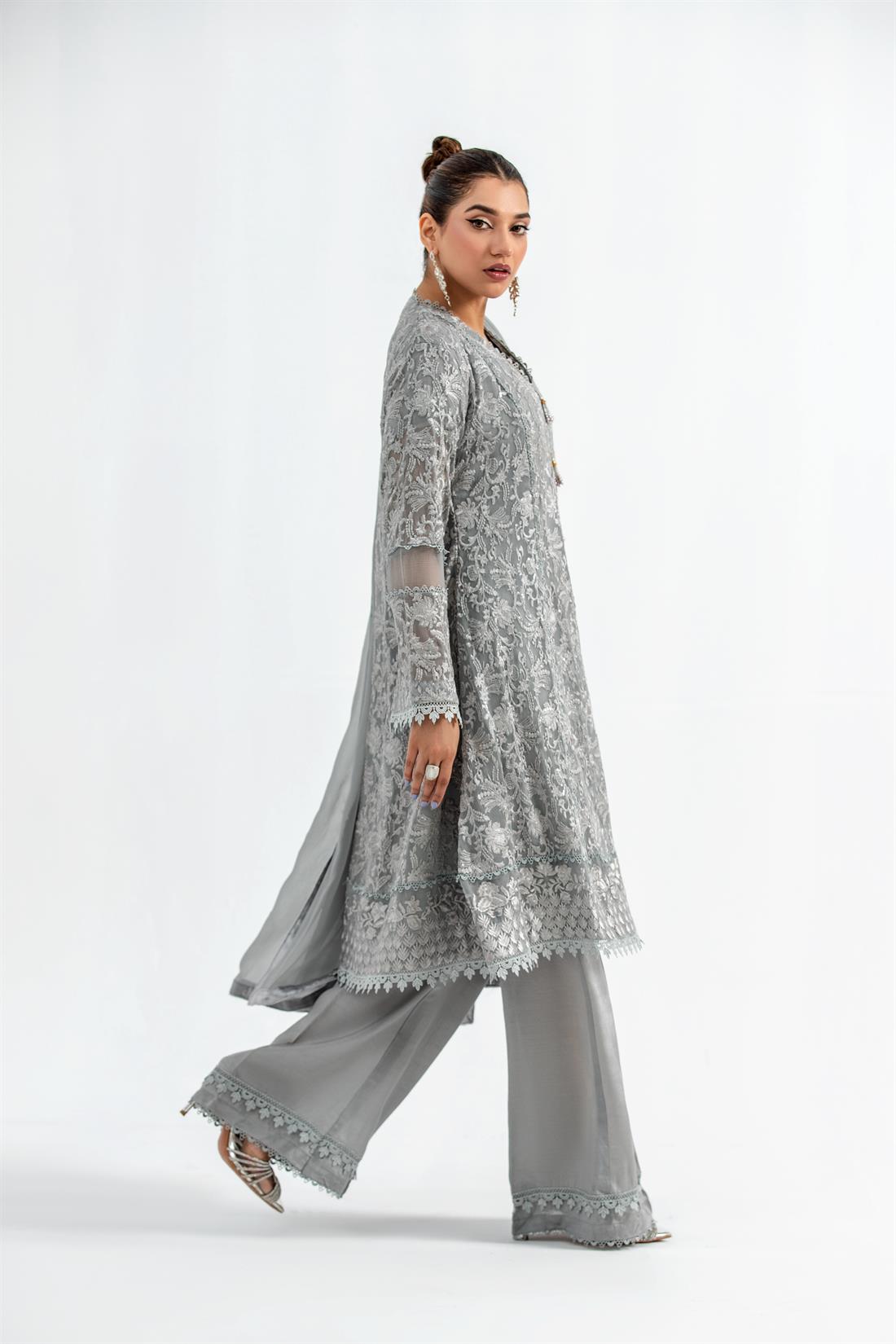 Grey Frock Ladies Readymade