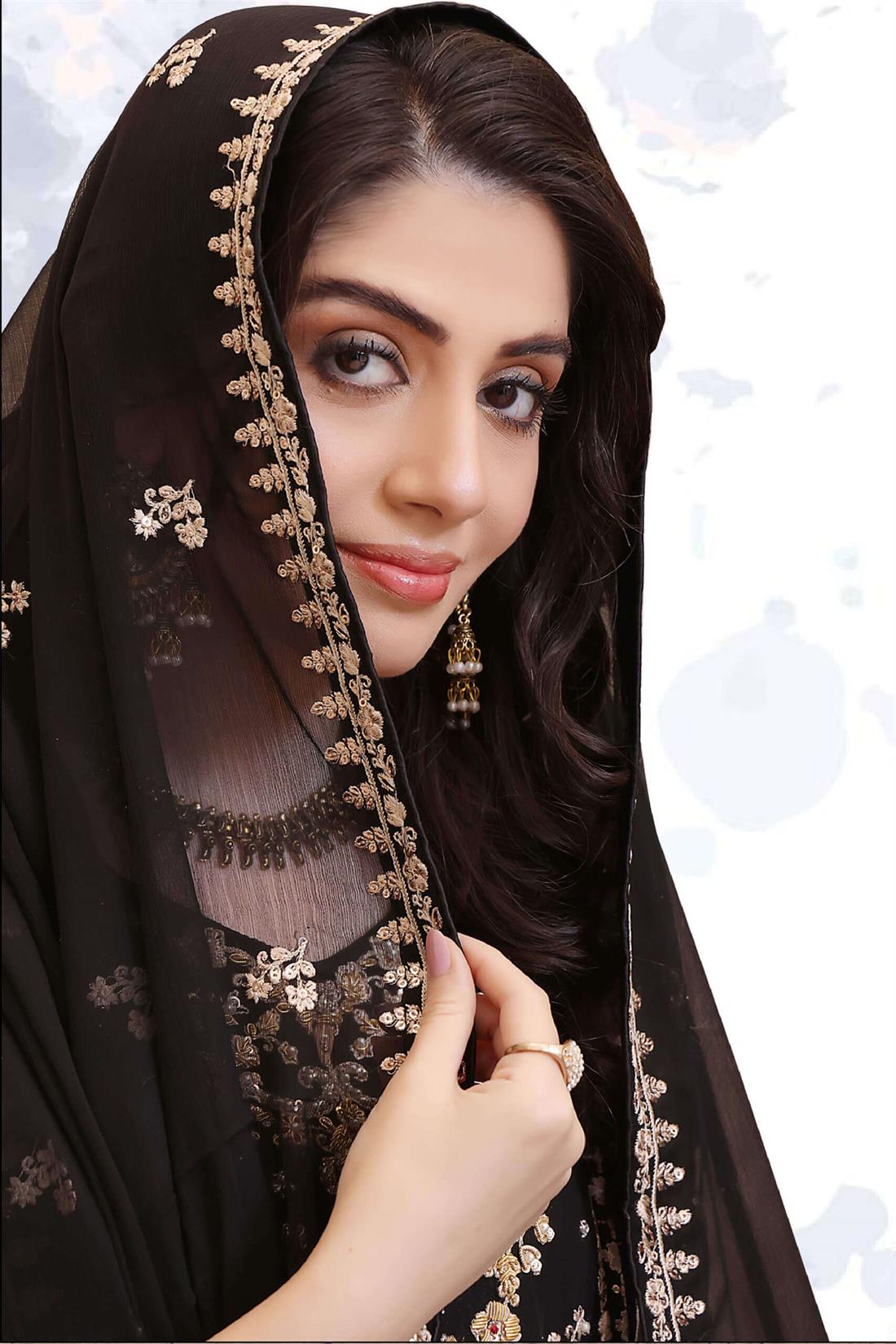 Black Embroidered Raw Silk Luxury Pret 3 Piece Handwork Chiffon Dresses