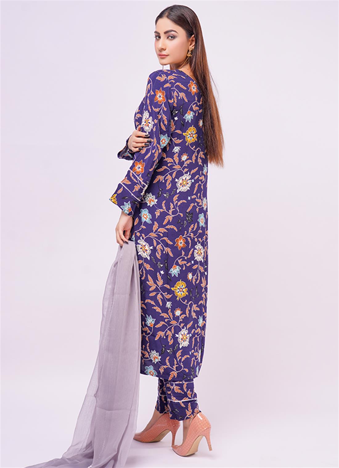 Navy Blue Digital Print Ladies Readymade