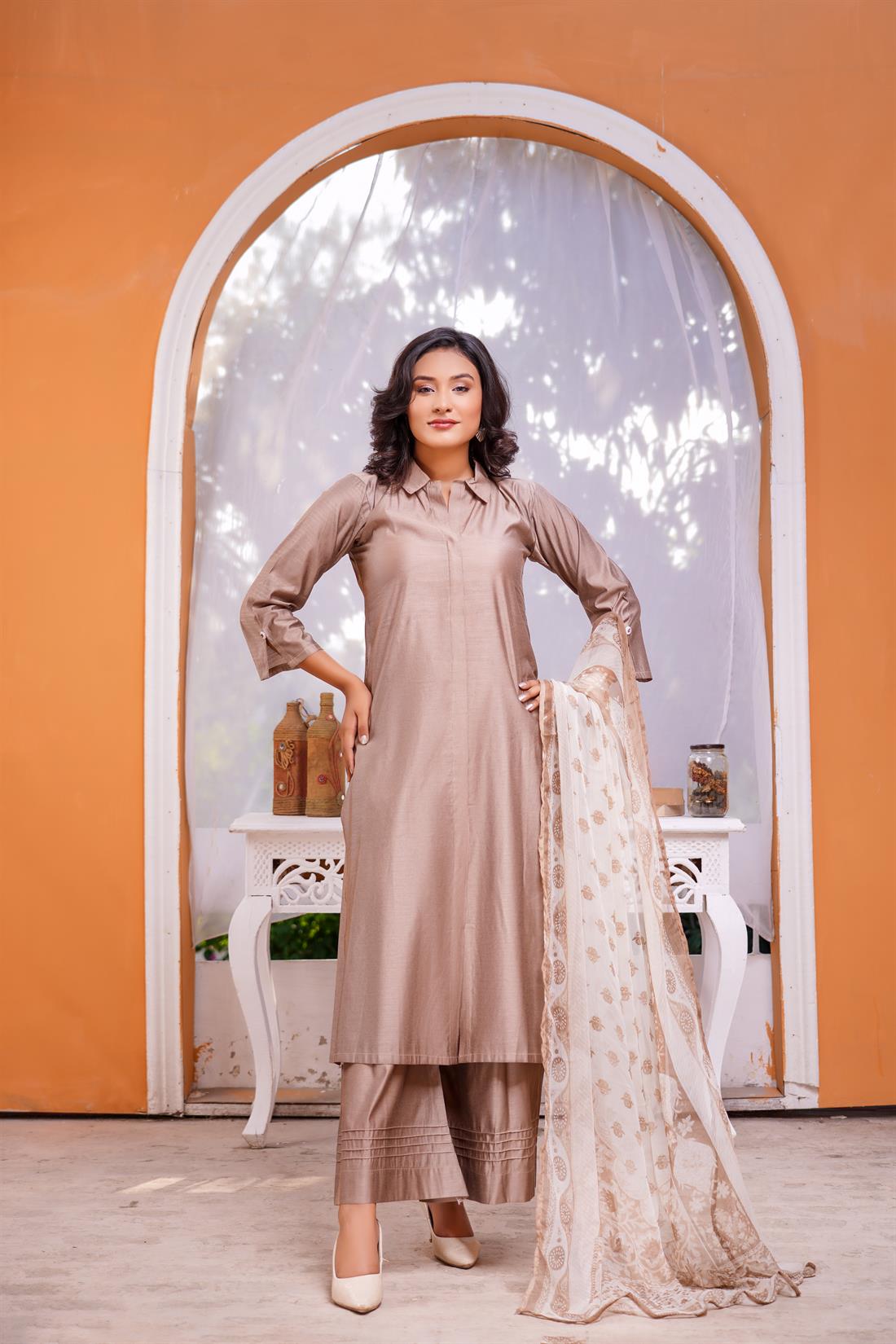Mouse Digital Print Chiffon Ladies Readymade