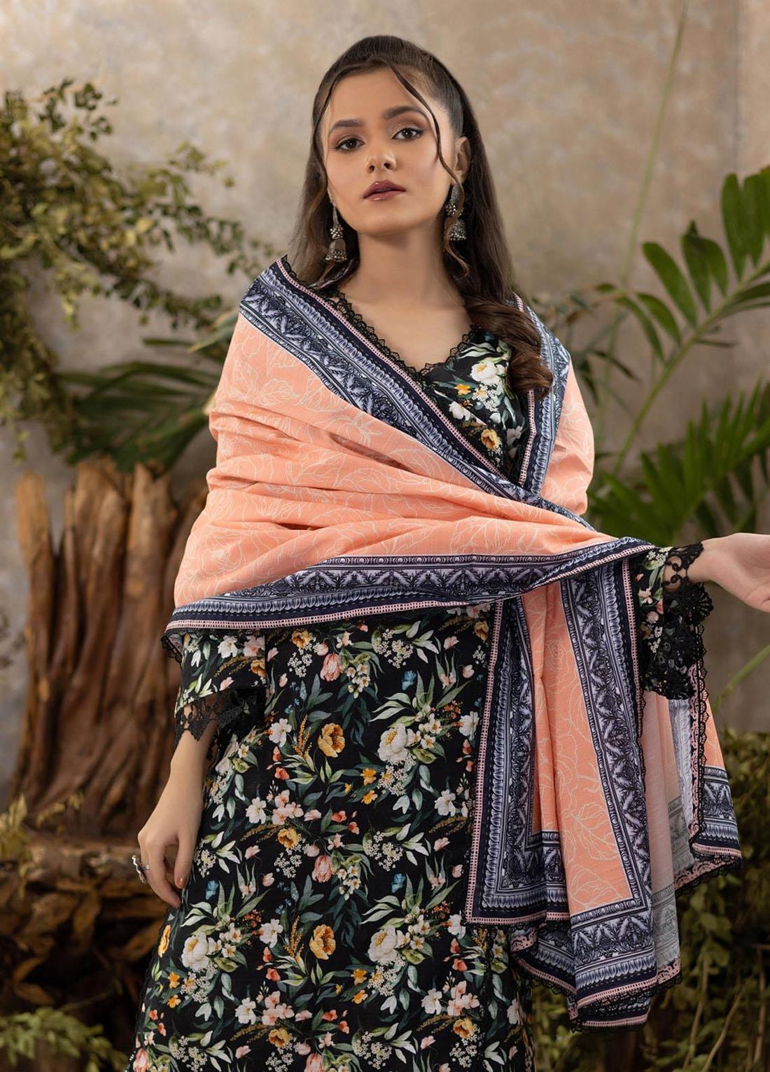 Black Beaded Khaddar Ladies Readymade