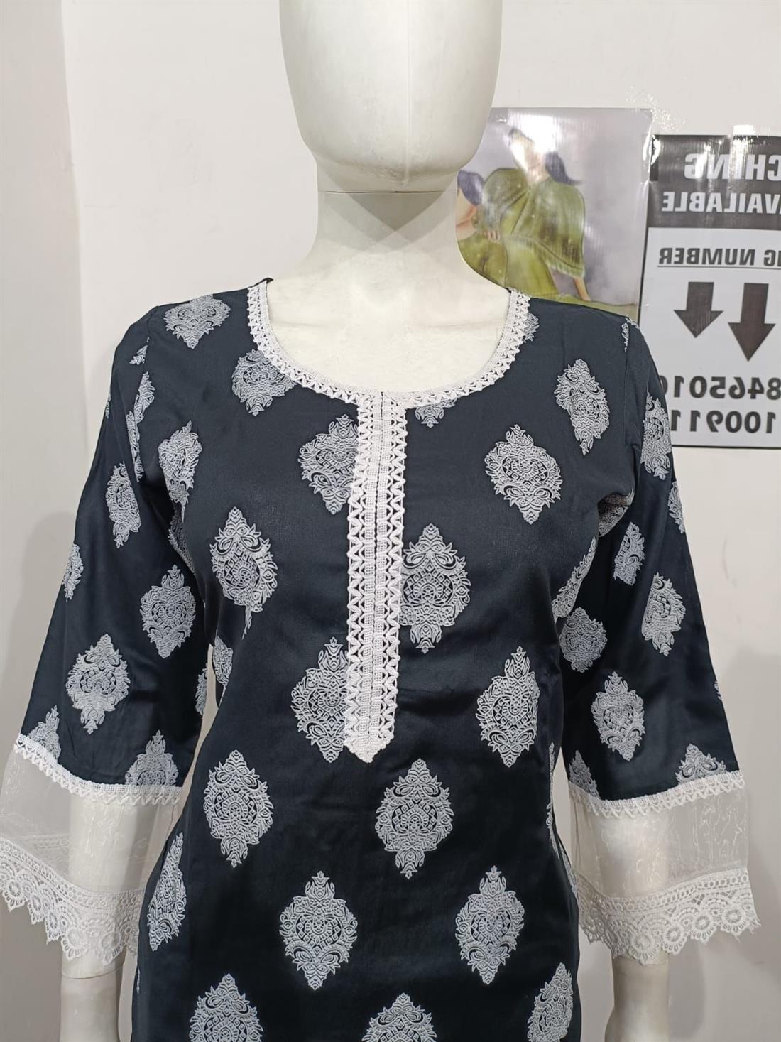 Black Printed Chiffon Ladies Readymade