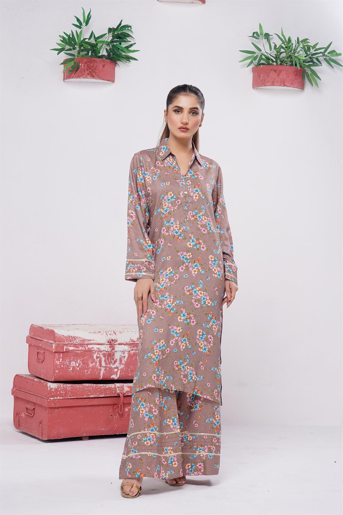 Mouse Digital Print Linen Two-Piece