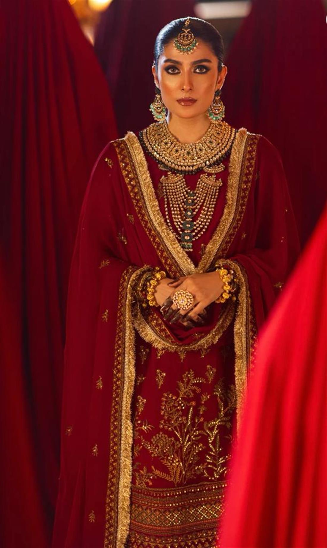 Maroon Sequinned Chiffon Ladies Readymade