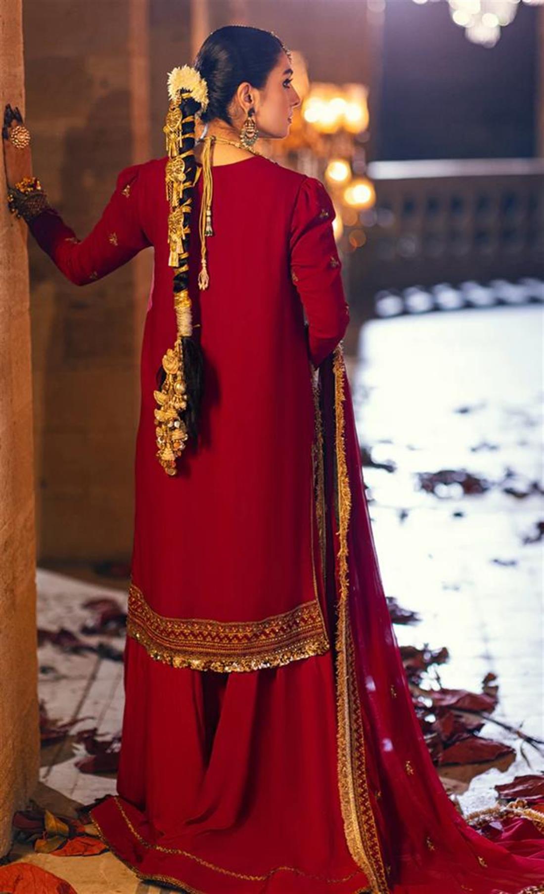 Maroon Sequinned Chiffon Ladies Readymade