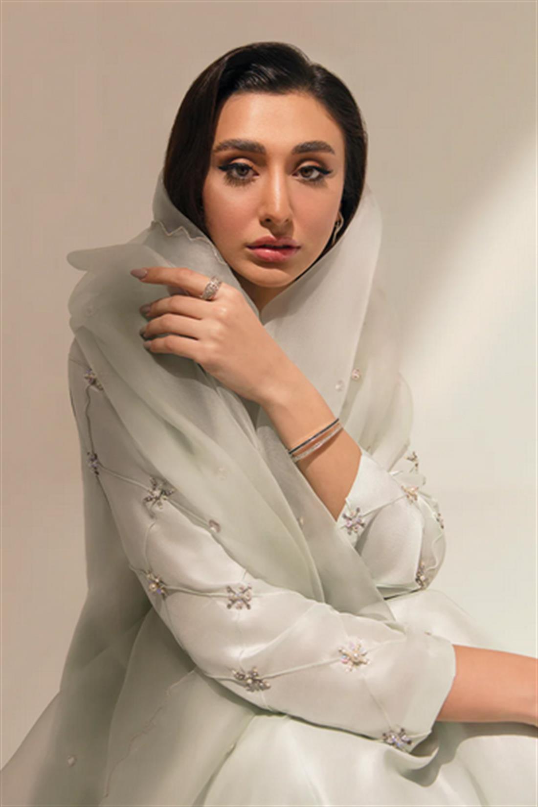 Cream Embroidered Raw Silk Ladies Readymade