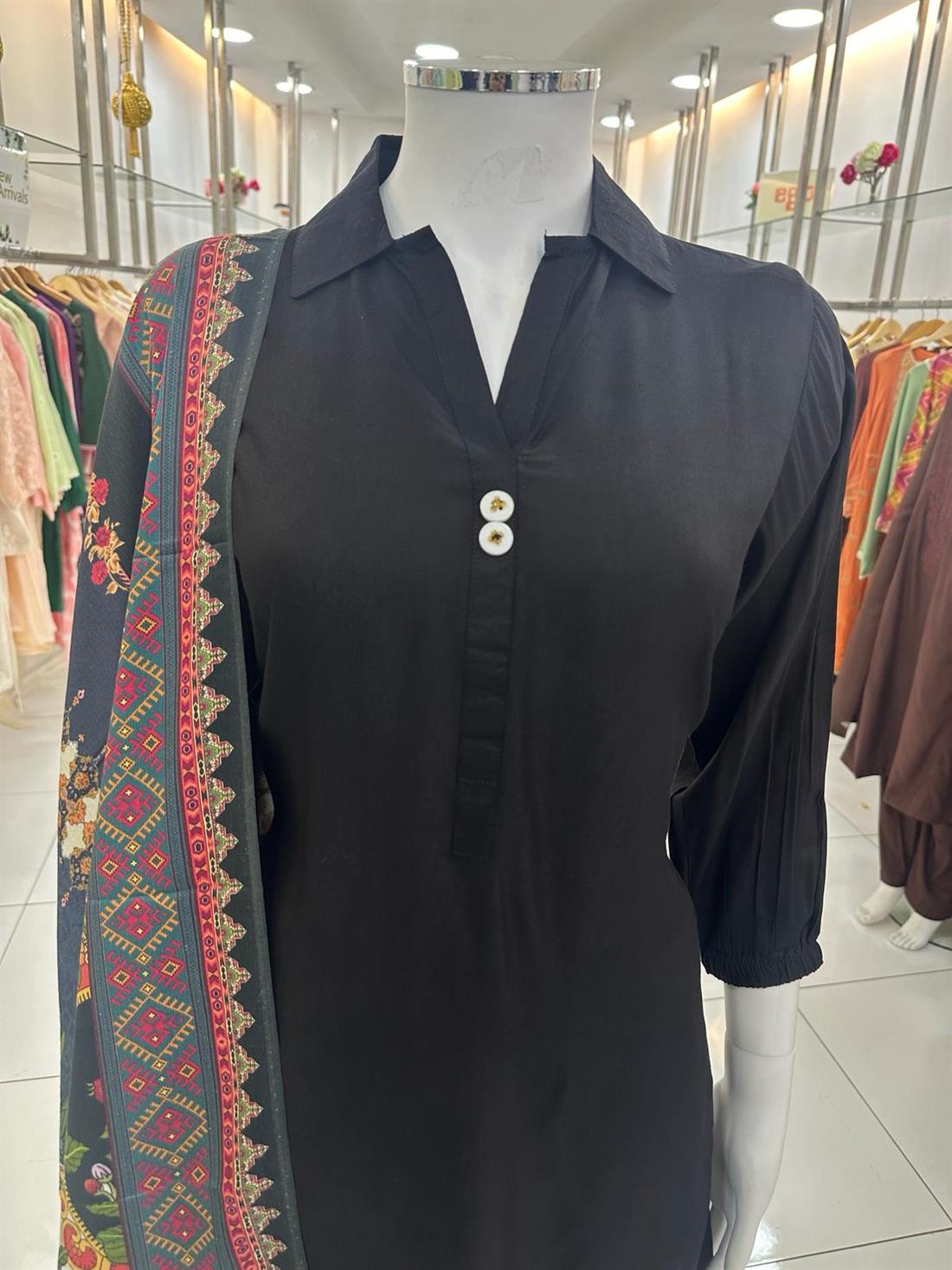 Black Linen Ladies Readymade