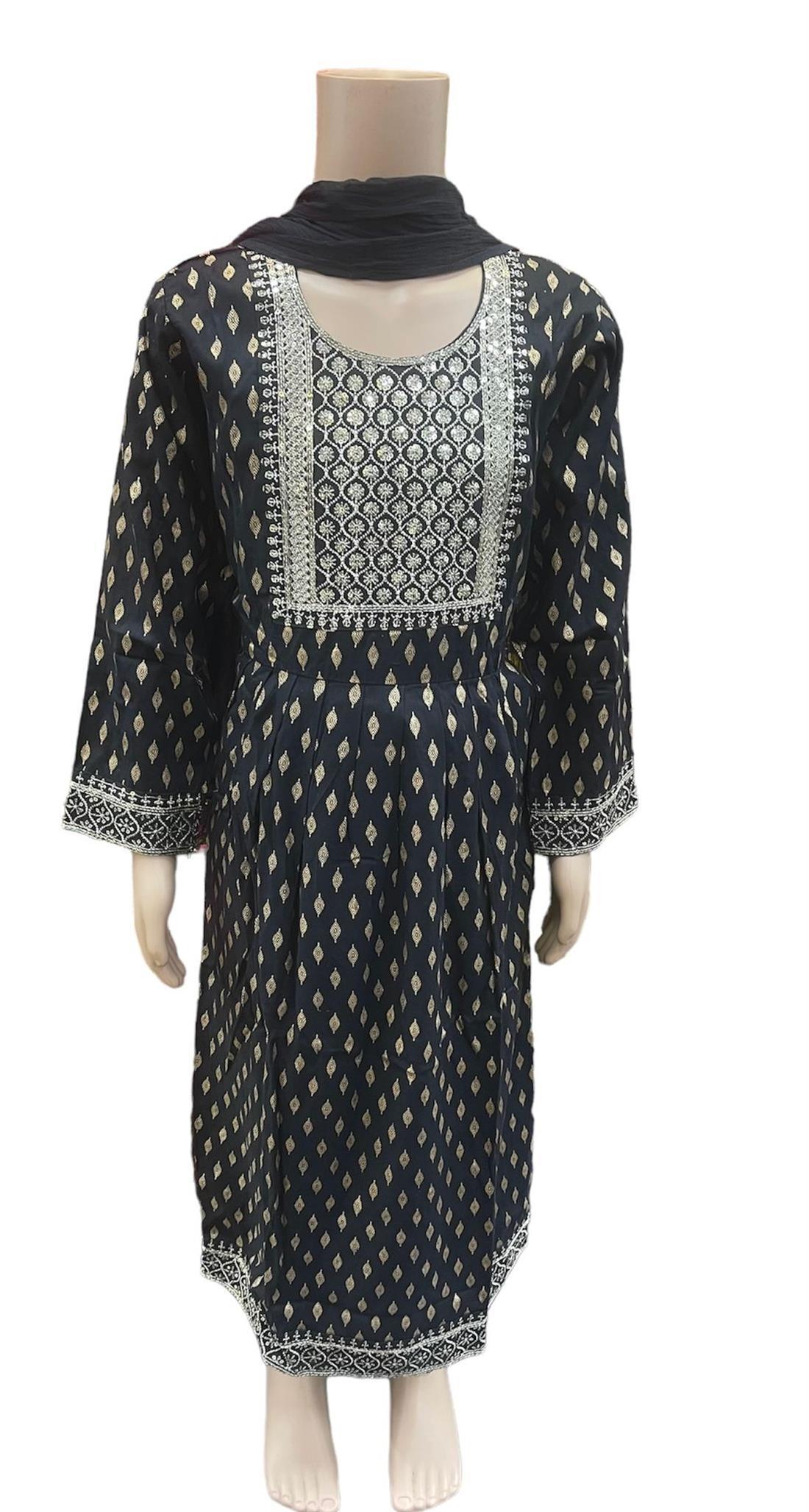 Black Cotton Maxi Ladies Readymade