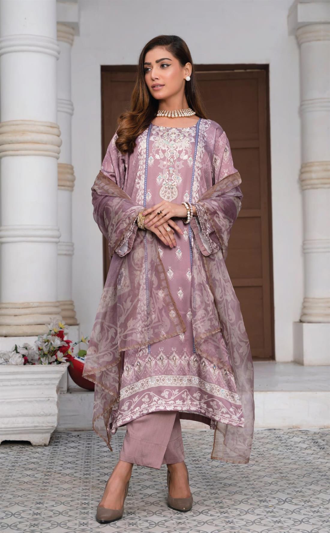 Rose Wood Raw Silk 3 Piece Suit