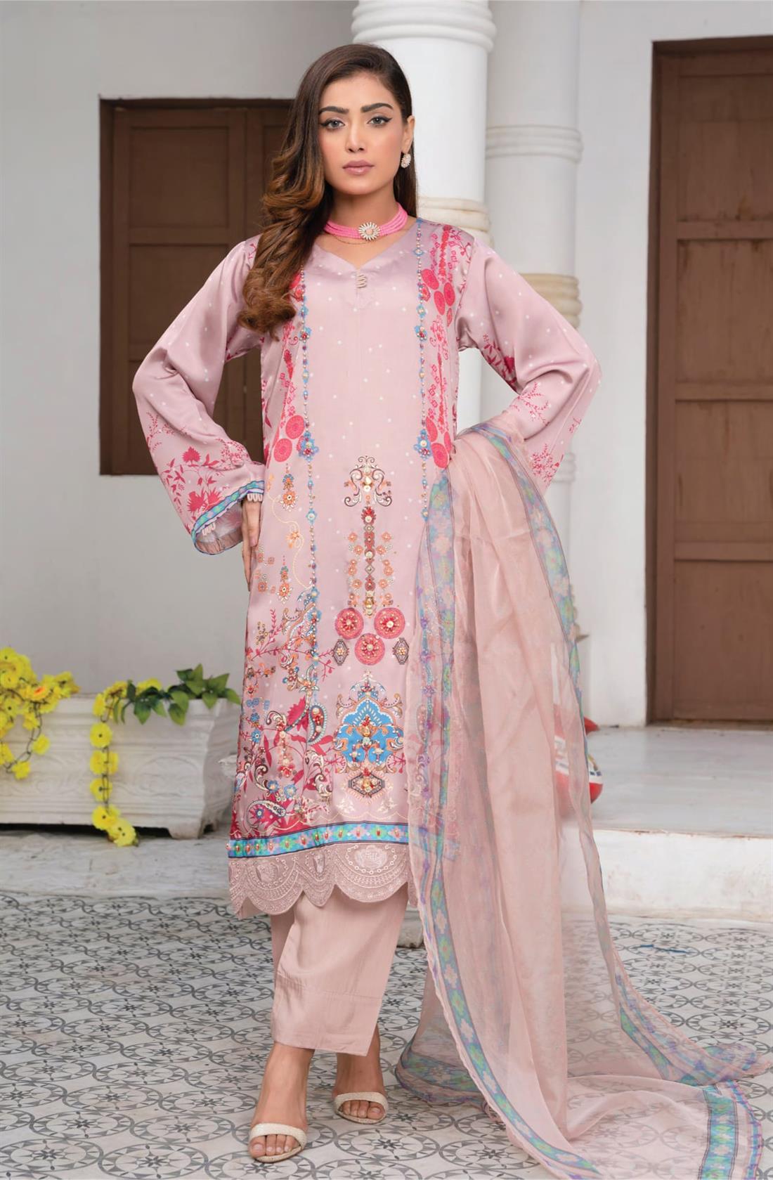 Dusty Pink Raw Silk 3 Piece Suit