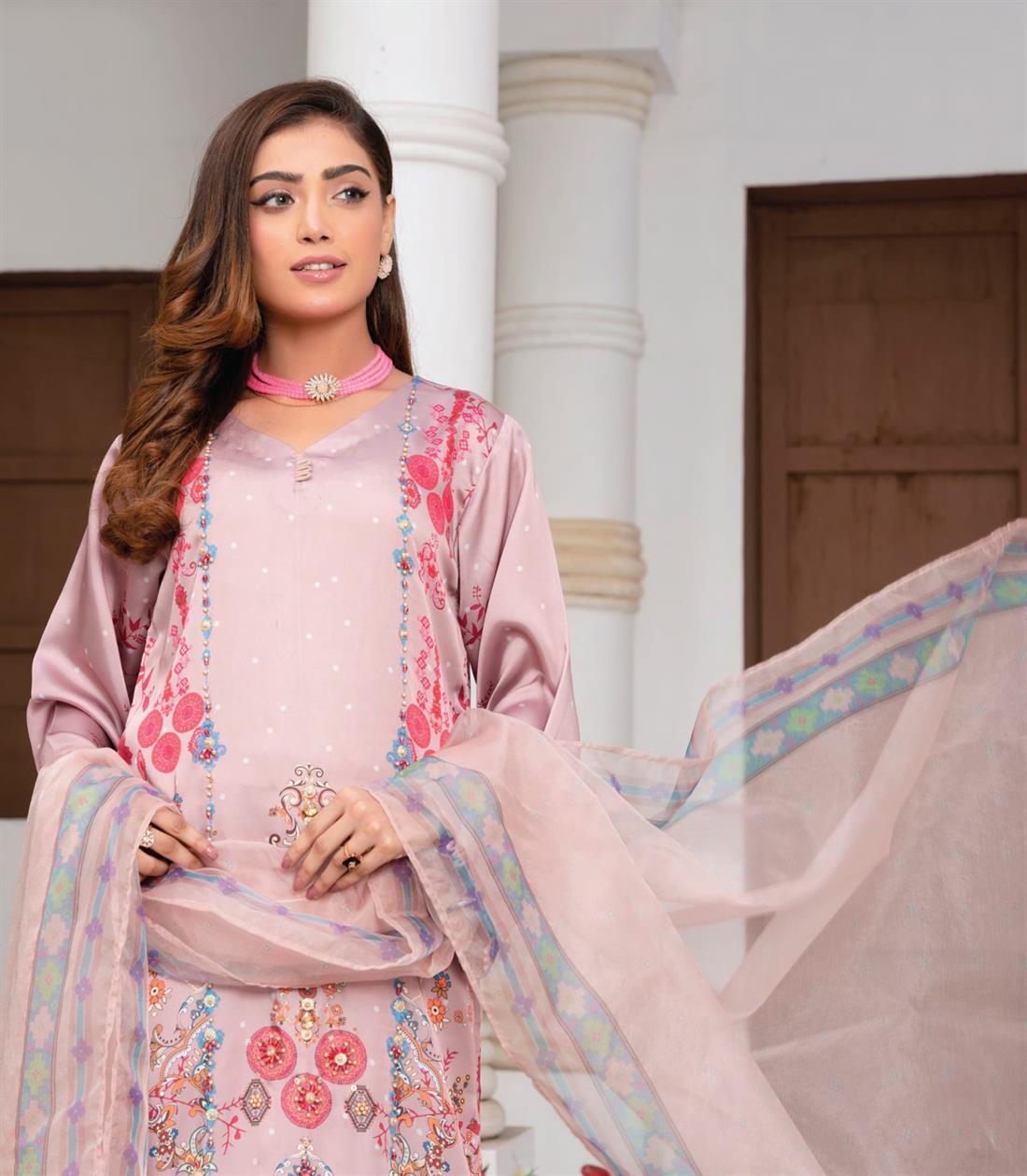 Dusty Pink Raw Silk 3 Piece Suit