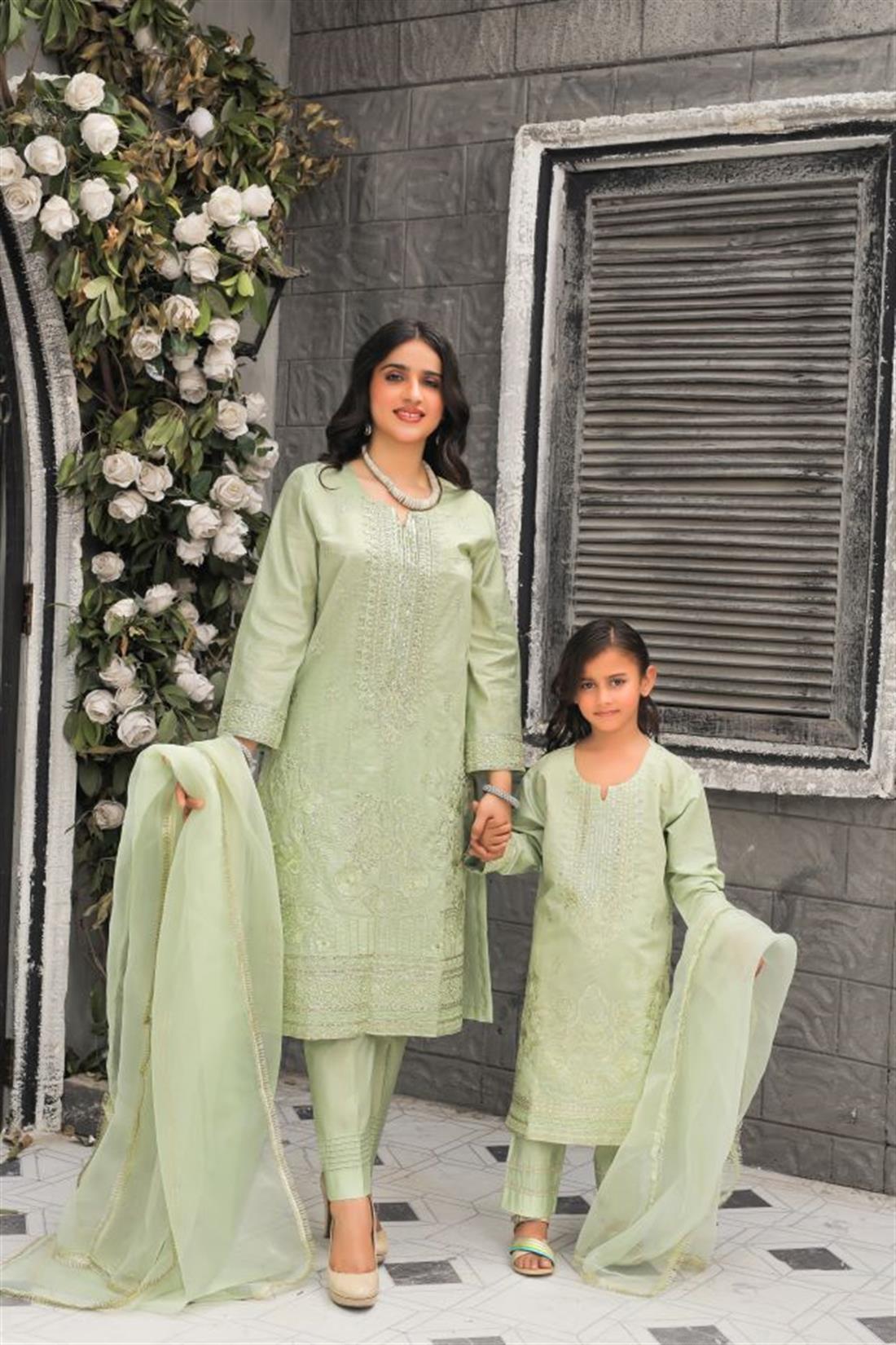 Pista Organza 3 Piece Suits Mother Daughter Collection