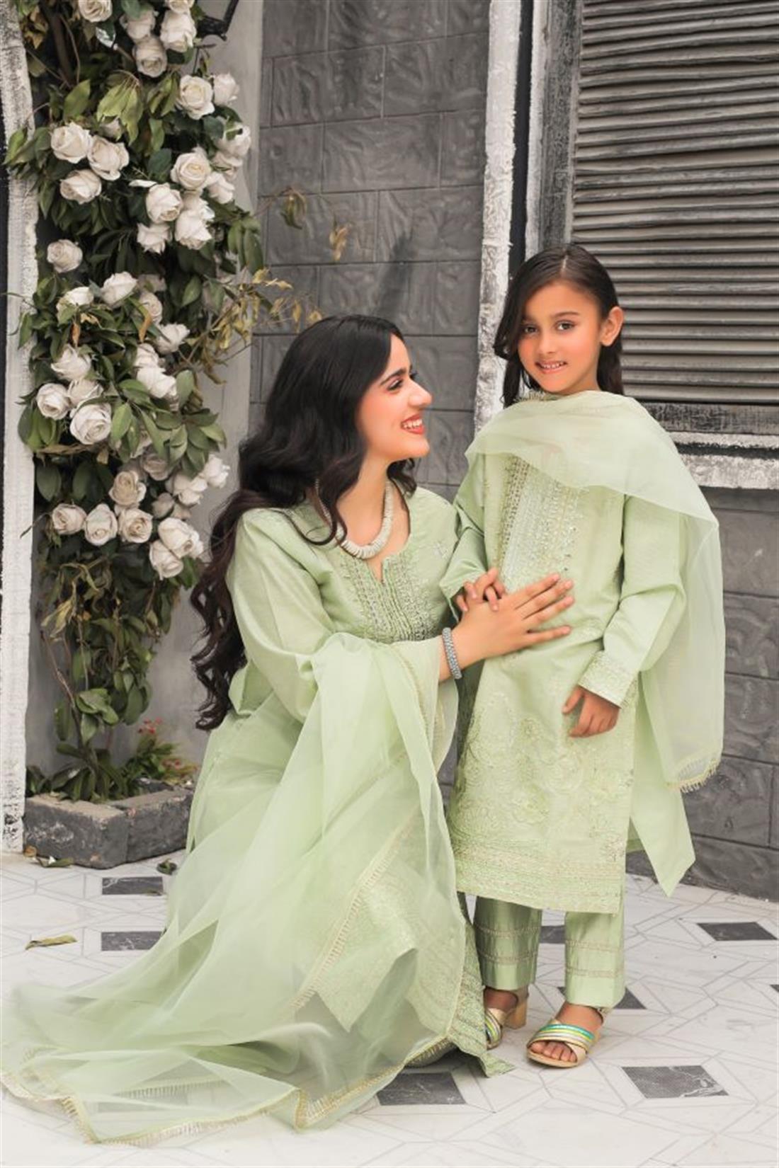 Pista Organza 3 Piece Suits Mother Daughter Collection