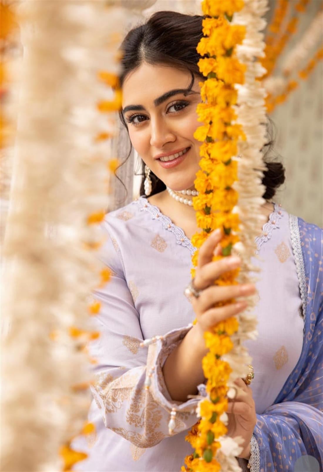 Lilac Embroidered Chiffon Ladies Readymade