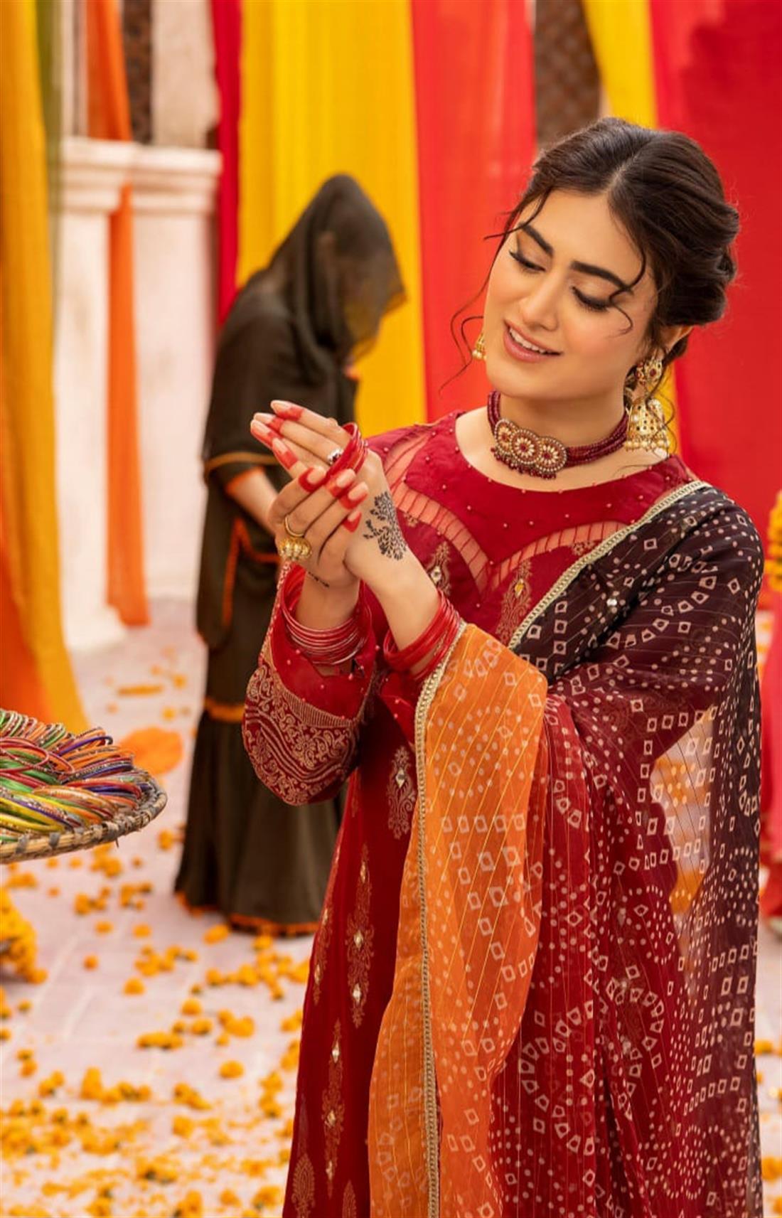 Maroon Embroidered Chiffon Ladies Readymade