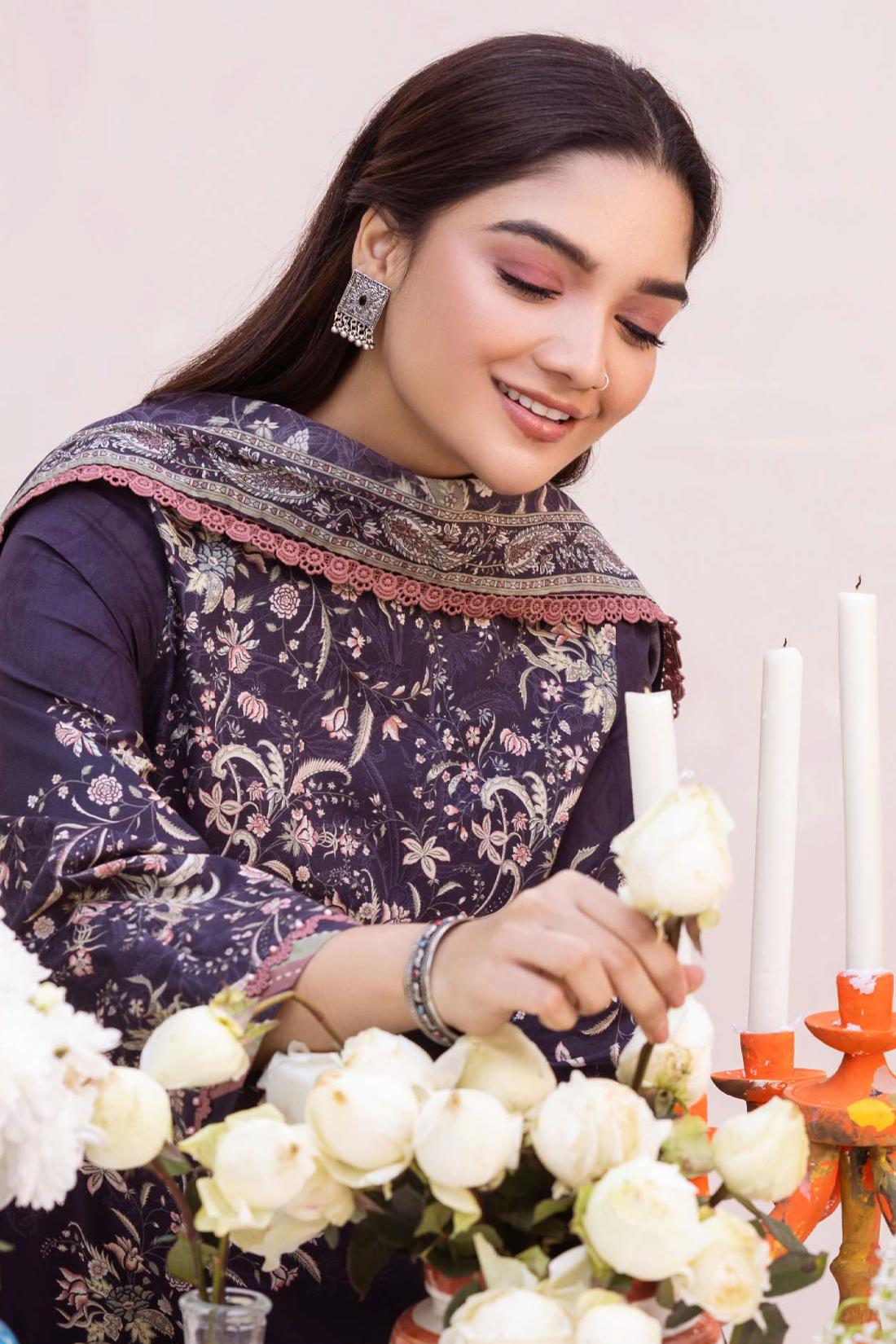 Navy Blue Lawn Digital Printed Suit
